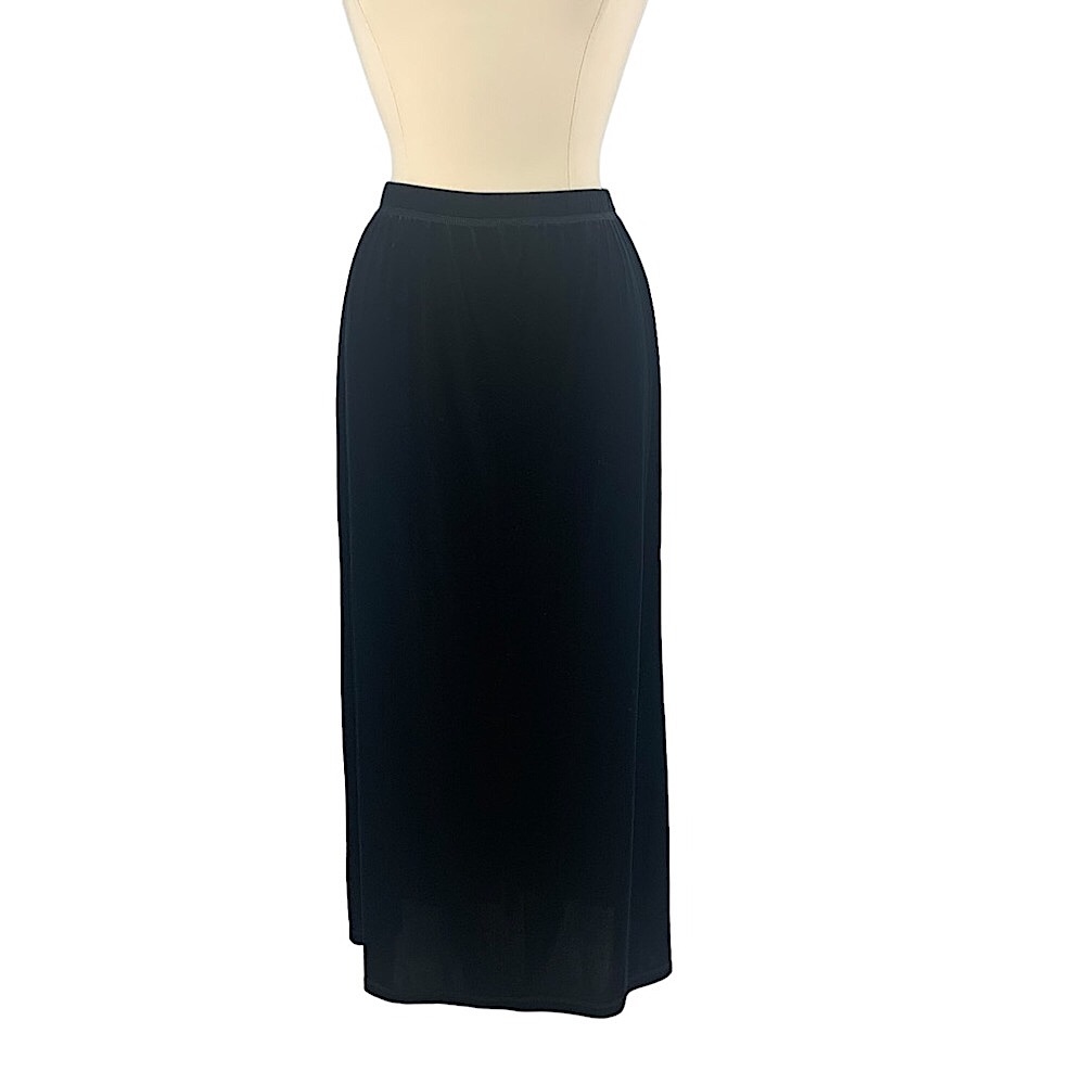 Carol Anderson Collection Black Stretch Velvet Maxi Skirt Sz Medium